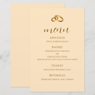 Bruiloft Menukaart in Bronzen Schrift