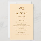 Bruiloft Menukaart in Bronzen Schrift (Voorkant)