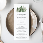 Bruiloft Menukaart 'Rustic Pine Forest'