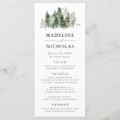 Bruiloft Menukaart 'Rustic Pine Forest' (Voorkant)