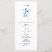 Bruiloft menu's Eenvoudige Waterverf Zee schildpad (Voorkant)