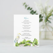 Bruiloft menu's Elegante grote witte heron mangrov (Staand voorkant)