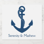 Bruiloft met anker op het strand  Bruidsmeisjesfee Bier Etiket (Enkel label)