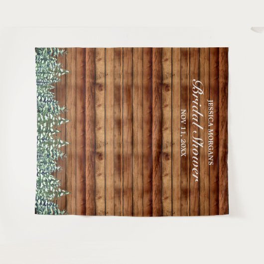 Bruiloft met besneeuwde hout- en bosland Foto Wandkleed (Voorkant (horizontaal))