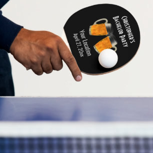 Bruiloft met bier voor vrijgezellenfeest tafeltennisbatje