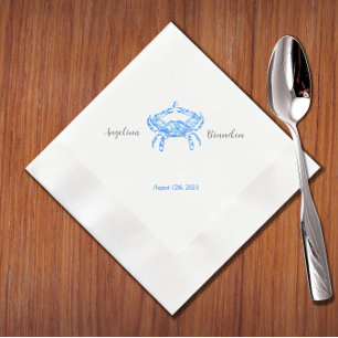 bruiloft met blauwe krab servet