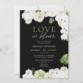 Bruiloft met bloeiende liefde botanische thema kaart (Voorkant)