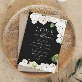 Bruiloft met bloeiende liefde botanische thema kaart