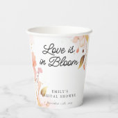 Bruiloft met bloeiende liefde papieren bekers (Achterkant)