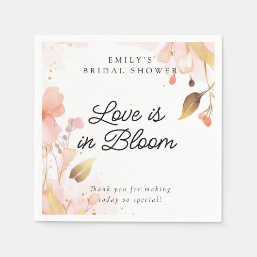 Bruiloft met bloeiende liefde servet (Voorkant)