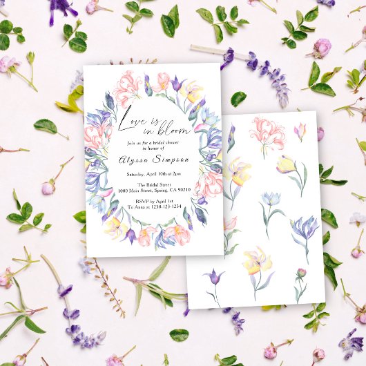 Bruiloft met bloemen bruidsboeket kaart