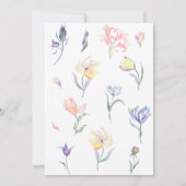 Bruiloft met bloemen bruidsboeket kaart (Achterkant)