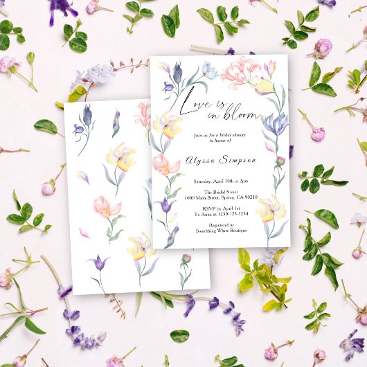 Bruiloft met bloemen Bruidsuitnodiging Kaart
