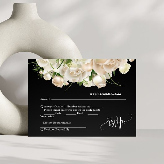 Bruiloft met bloemen RSVP kaartje