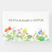 Bruiloft met bloemen spandoek (Horizontaal)