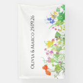 Bruiloft met bloemen spandoek (Verticaal)
