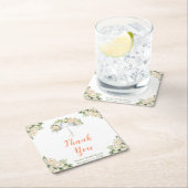 Bruiloft met bloemenscherm kartonnen onderzetters (Insitu)