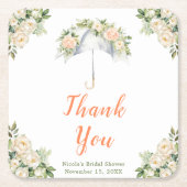 Bruiloft met bloemenscherm kartonnen onderzetters (Voorkant)