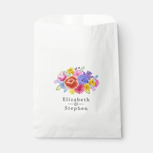 Bruiloft met bloemenviering bedankzakje (Voorkant)
