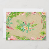 Bruiloft met bloemenzee Palmboom Strand Schelp Kaart (Achterkant)