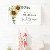 Bruiloft met bloemenzonnewende en eucalyptus spandoek (Insitu)