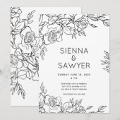Bruiloft met bosje rozen kaart (Voorkant / Achterkant)