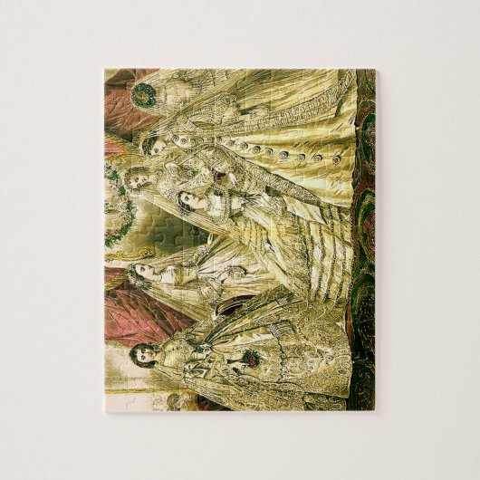 bruiloft met  bruidsmeisjes legpuzzel (Verticaal)