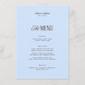 Bruiloft met bruin en blauw menu (Voorkant)