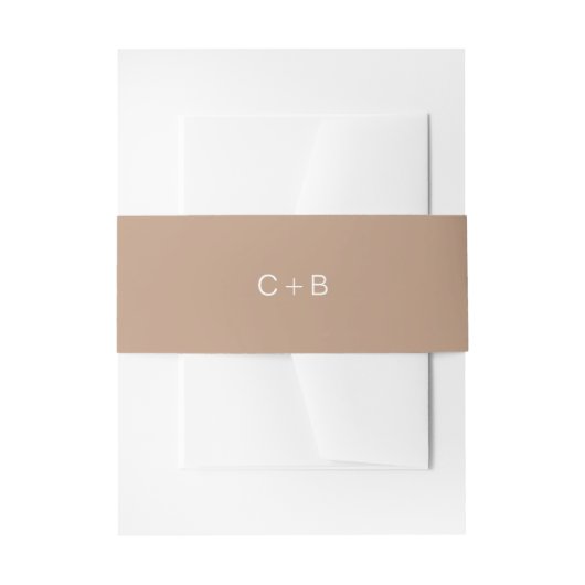 Bruiloft met bruin monogram en moderne stijl uitnodigingen wikkel (Voorkant Voorbeeld)