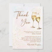 Bruiloft met champagne en brunch bedankkaart (Voorkant)