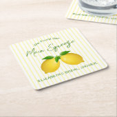 Bruiloft met citroen hoofdpers kartonnen onderzetters (Schuin)