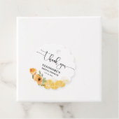 Bruiloft met citroenen en bloemen bedankjes labels (In situ)