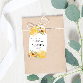 Bruiloft met citroenen en bloemen cadeaulabel