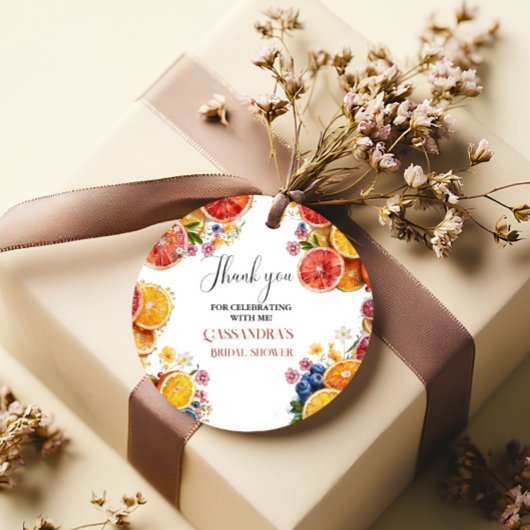 Bruiloft met Citrus Hoofdpersoon  Bedankjes Labels