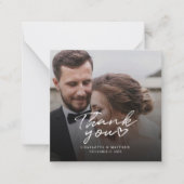 Bruiloft met de hand beletterde foto dank u notitiekaartje (Voorkant)