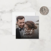 Bruiloft met de hand beletterde foto dank u notitiekaartje (Voorkant / Achterkant in situ)