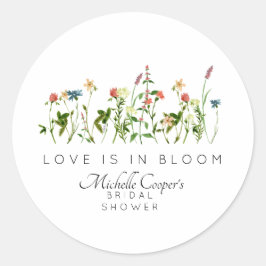 Bruiloft met de Liefde in Bloei Ronde Sticker