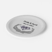 Bruiloft met Diamanten Handen Papieren Bordje (Gekanteld)