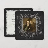 Bruiloft met diamanten kader jubileum open huis kaart (Voorkant / Achterkant)