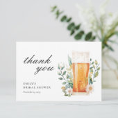 Bruiloft met een bierliefde borrel bedankkaart (Staand voorkant)