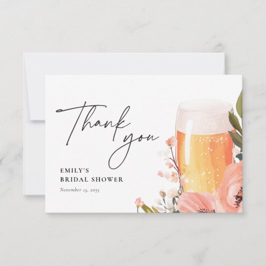 Bruiloft met een bierliefde borrel bedankkaart (Voorkant)