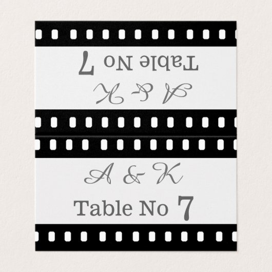 Bruiloft met een film thema Plaatskaart Kaart (Buitenkant ongevouwen)
