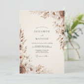Bruiloft met etherische bloemen kaart (Staand voorkant)
