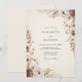 Bruiloft met etherische bloemen kaart (Voorkant / Achterkant)
