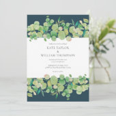 Bruiloft met eucalyptusguirlande kaart (Staand voorkant)
