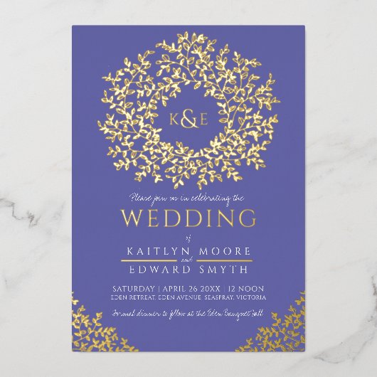 bruiloft met folie uitnodiging (Voorkant)