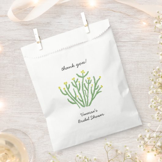 Bruiloft met gele bloem cholla cactus bedankzakje (Geknipt)