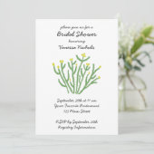 Bruiloft met gele bloem cholla cactus kaart (Staand voorkant)