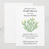 Bruiloft met gele bloem cholla cactus kaart (Voorkant / Achterkant)