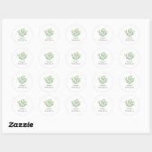 Bruiloft met gele bloem cholla cactus ronde sticker (Vel)